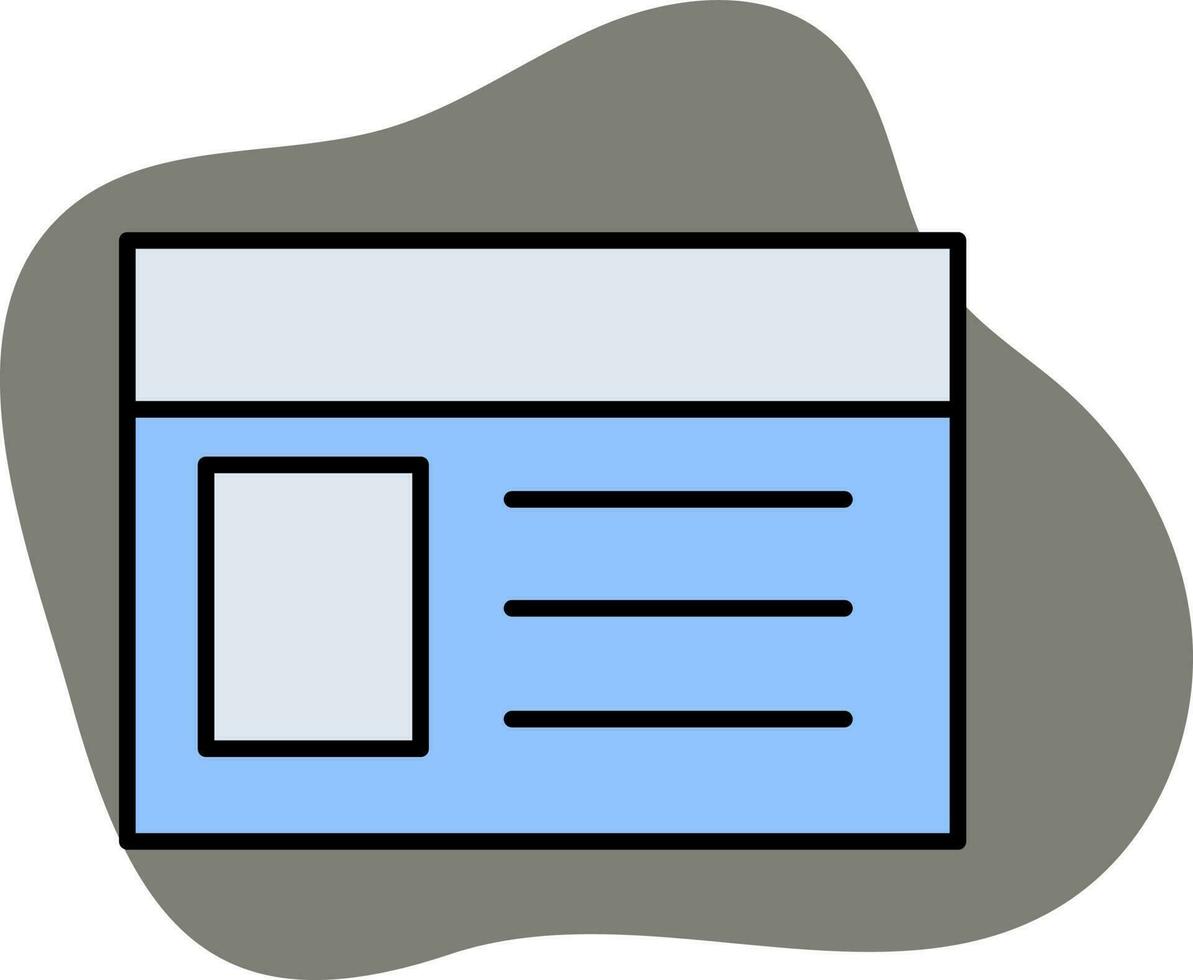 bleu Couleur id carte ou page Web icône sur gris Contexte. vecteur