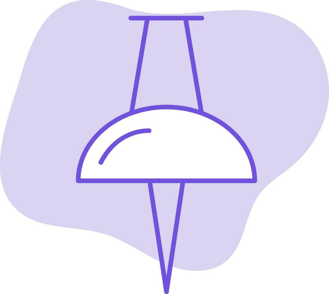 plat style punaise icône sur violet Contexte. vecteur