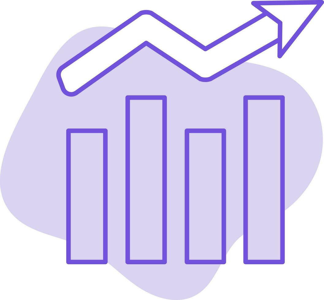 croissance bar graphique icône sur violet Contexte. vecteur