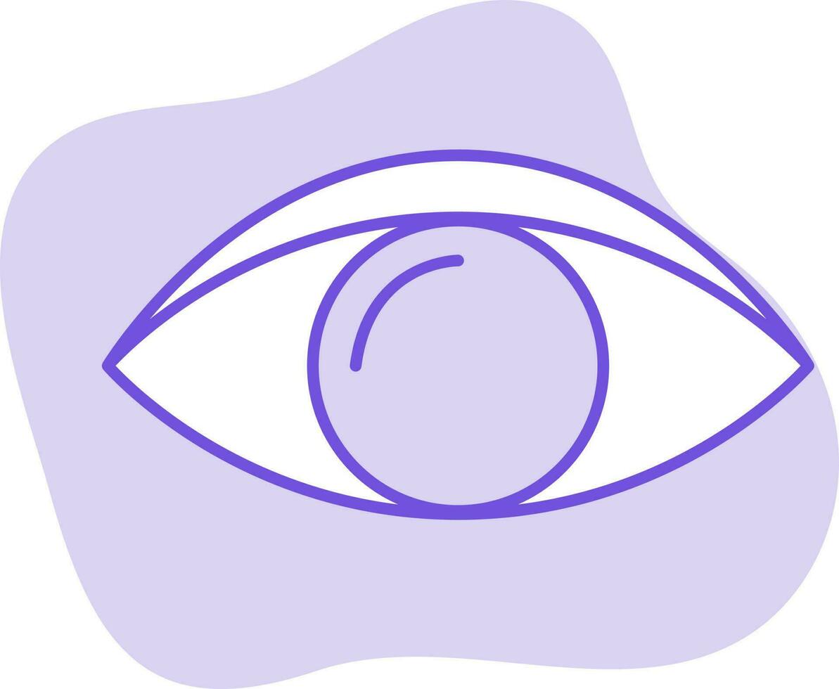 plat style œil icône sur violet Contexte. vecteur