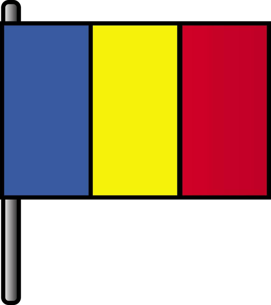 Roumanie drapeau icône dans plat style. vecteur