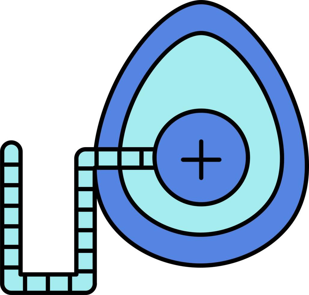 isolé oxygène masque icône dans bleu couleur. vecteur