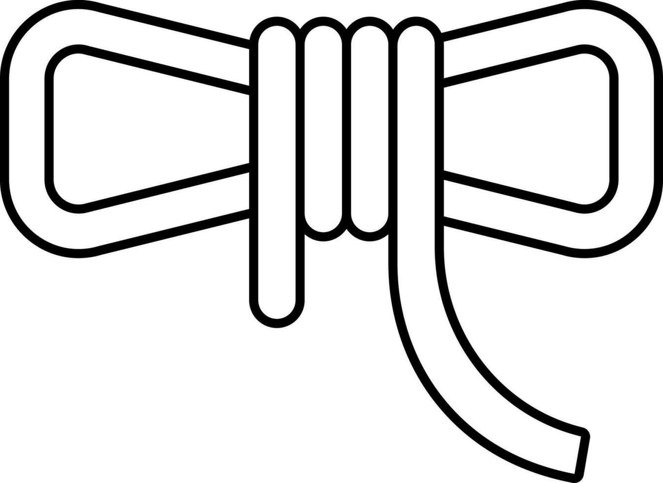 corde icône dans noir ligne art. vecteur