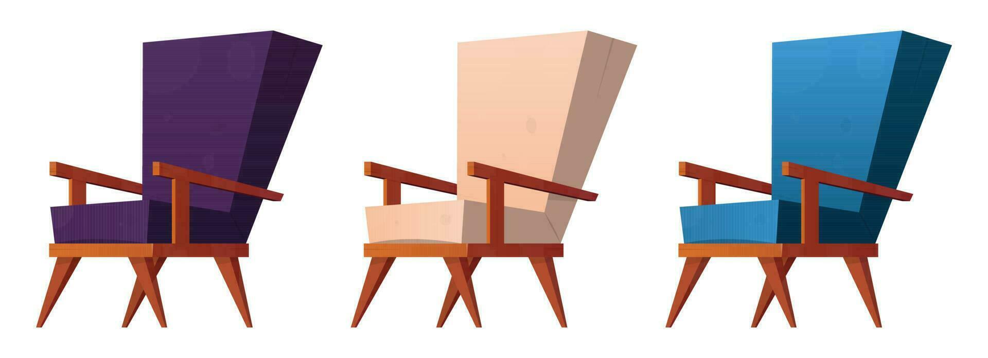 fauteuil collection dans dessin animé style vecteur illustration isolé sur blanc