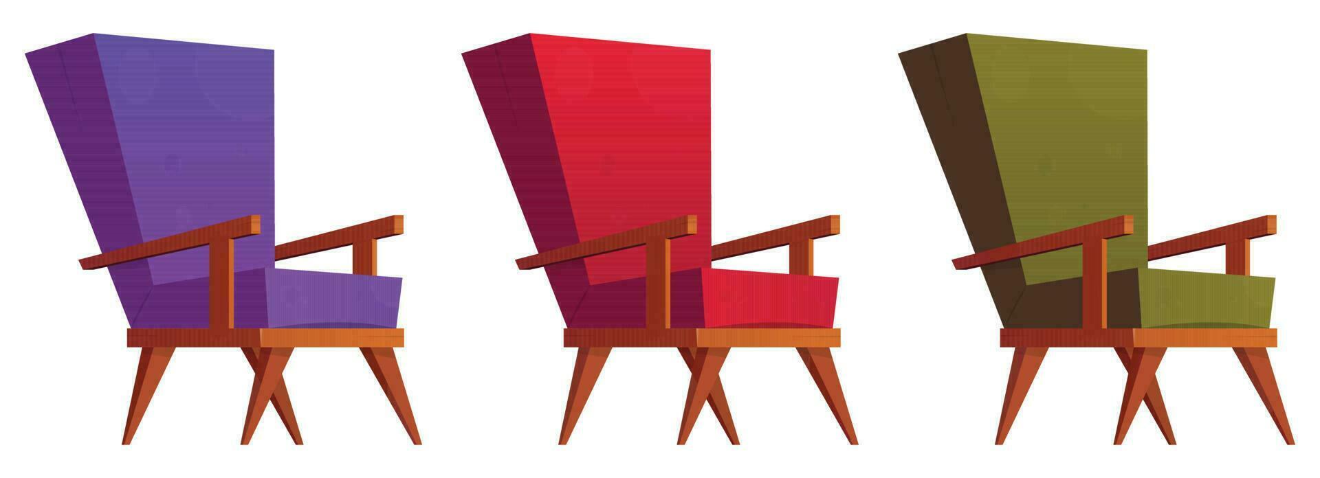 fauteuil collection dans dessin animé style vecteur illustration isolé sur blanc