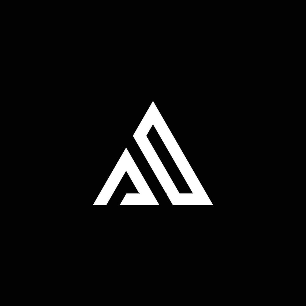 un d initiale logo vecteur Triangle