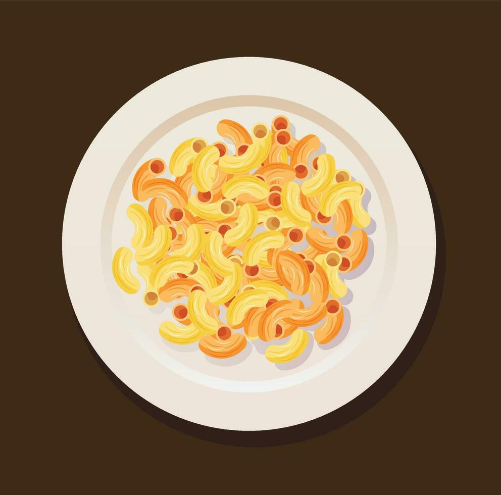 macaroni nouille isolé vecteur illustration