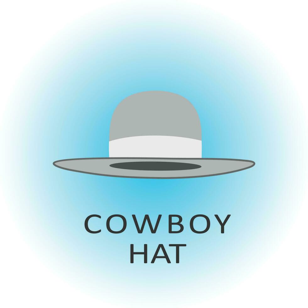 gris cow-boy chapeau Facile plat vecteur illustration