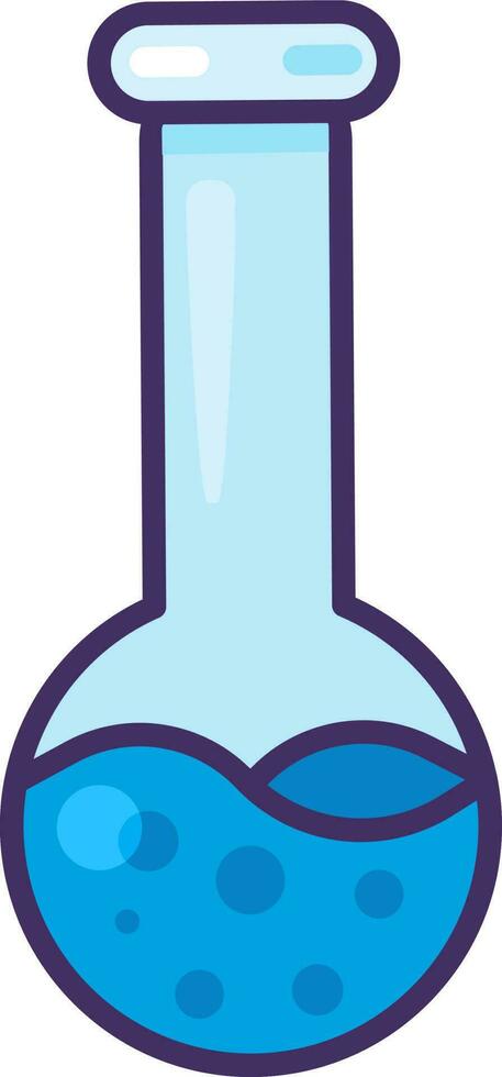 verre chimique longue cou bleu tester tube vecteur