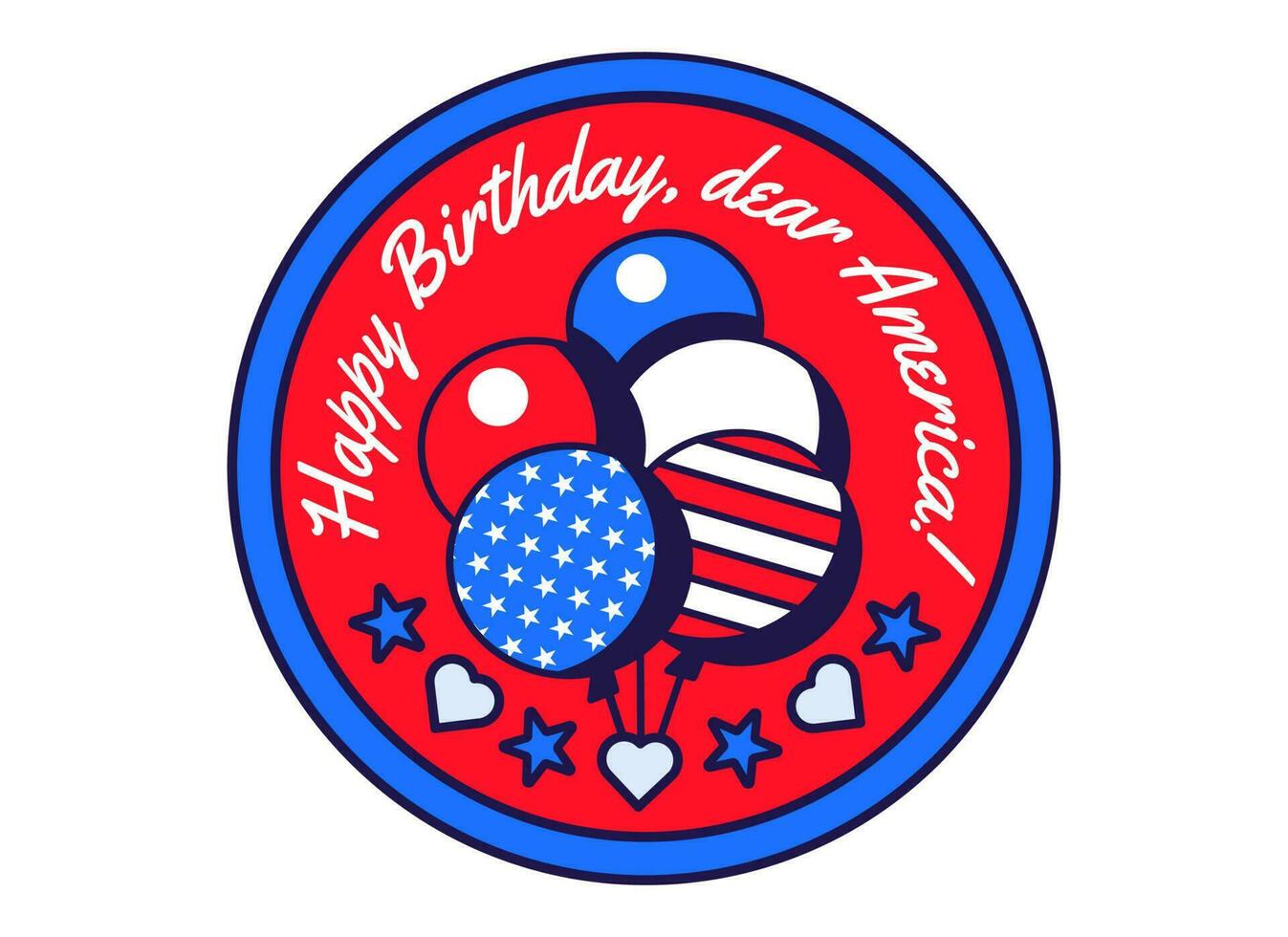 Etats-Unis content anniversaire Amérique de fête Etats-Unis drapeau badge vecteur