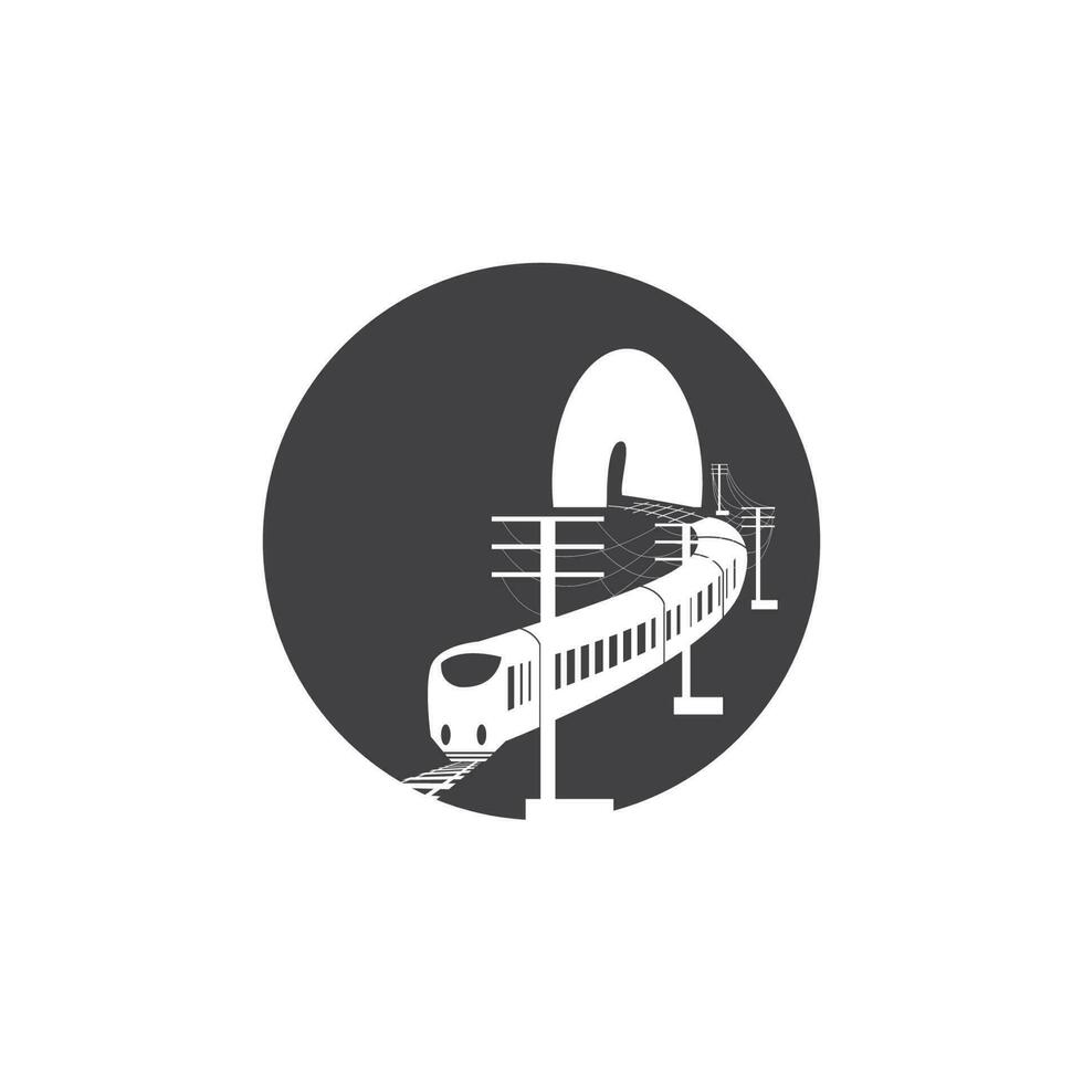 rail avec modèle de conception de vecteur d'icône de logo de tunnel