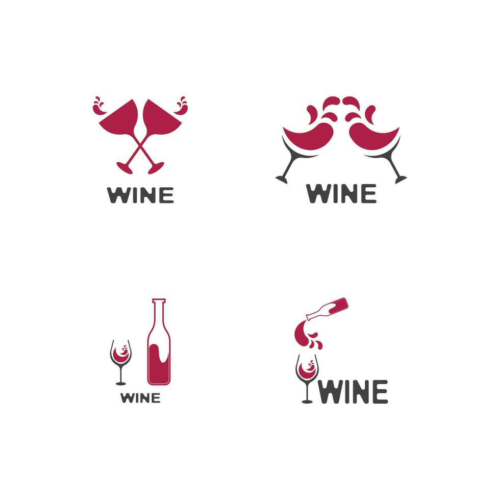 icône de vin et modèle de vecteur de symbole