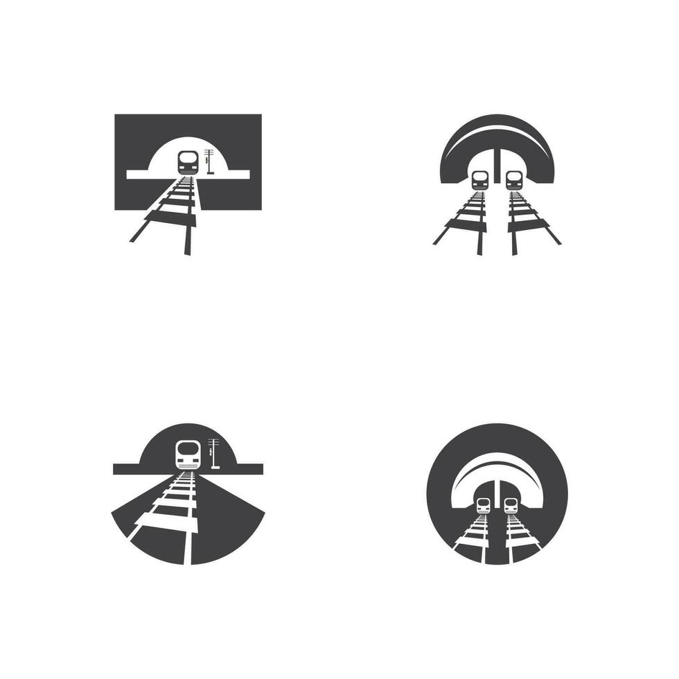 rail avec modèle de conception de vecteur d'icône de logo de tunnel