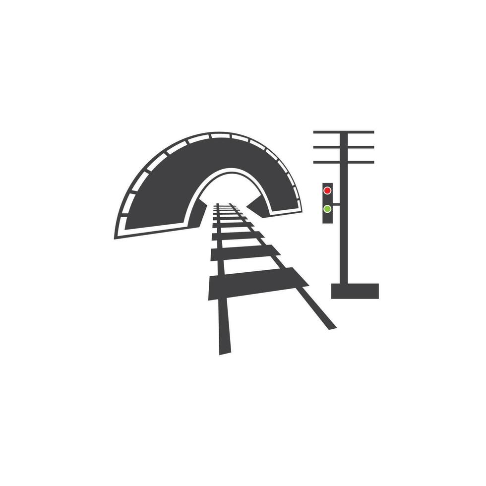 rail avec modèle de conception de vecteur d'icône de logo de tunnel