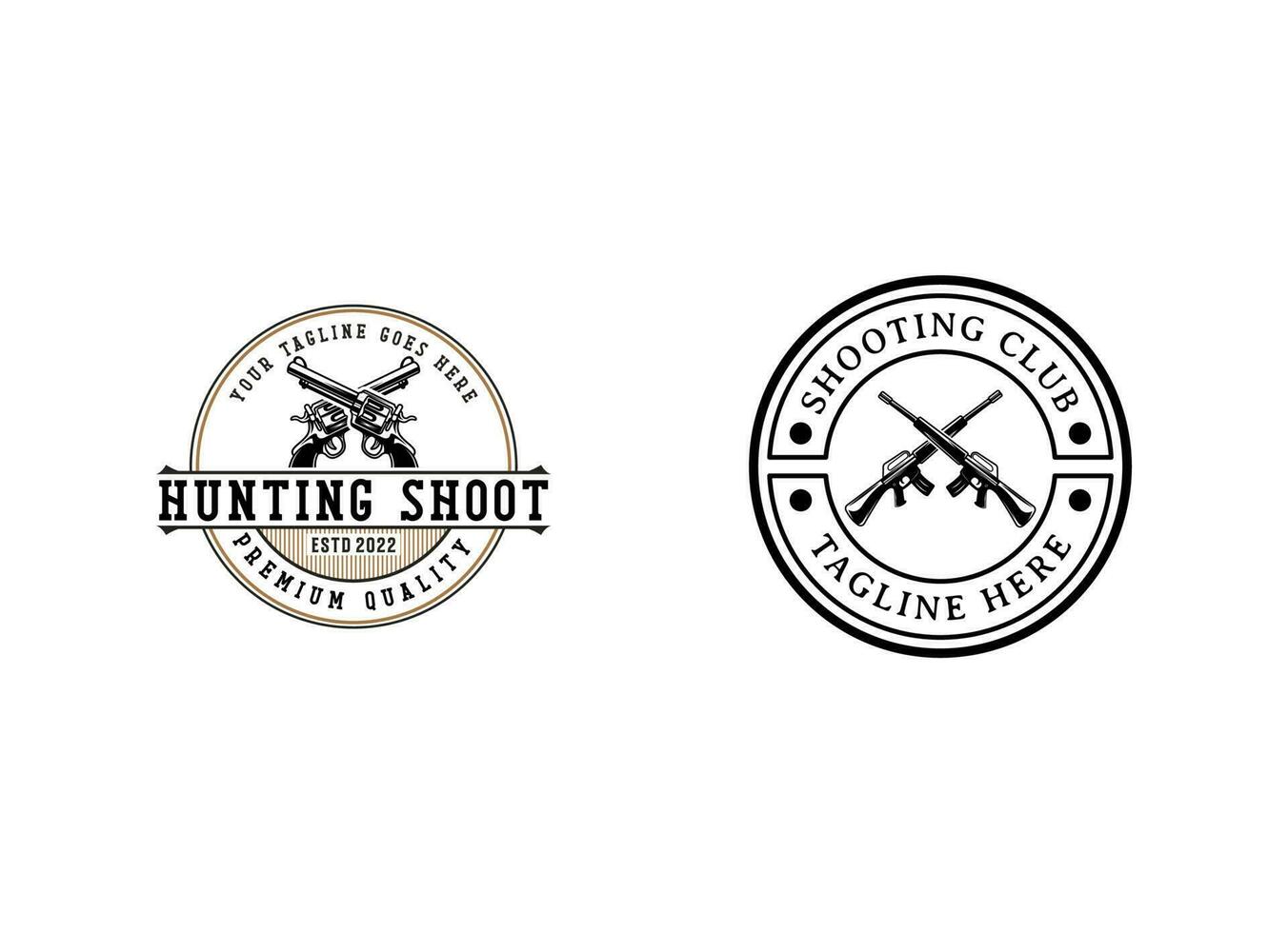 Créatif pistolet logo conception. pistolet logo modèle prêt à utiliser. pistolet vecteur