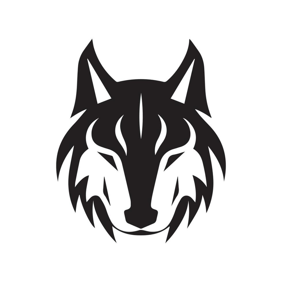 Loup tête logo, Loup icône, Loup illustration conception, Loup minimal logo conception vecteur