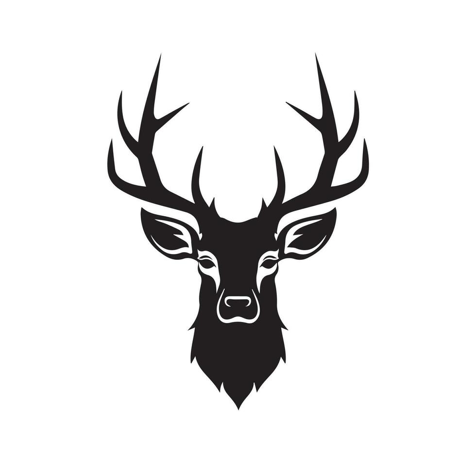 cerf tête silhouette, cerf logo, cerf minimal logo vecteur, cerf illustration vecteur