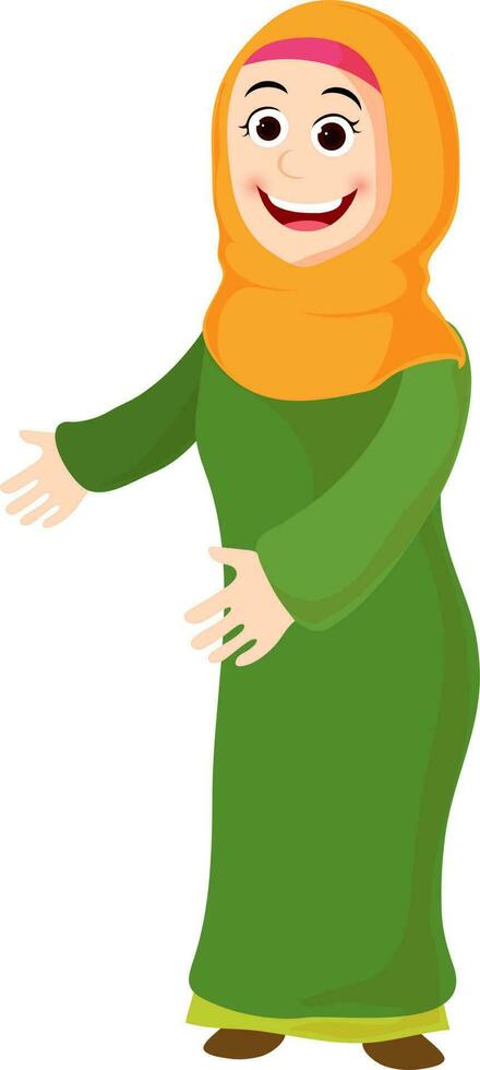 dessin animé illustration de une islamique femme. vecteur