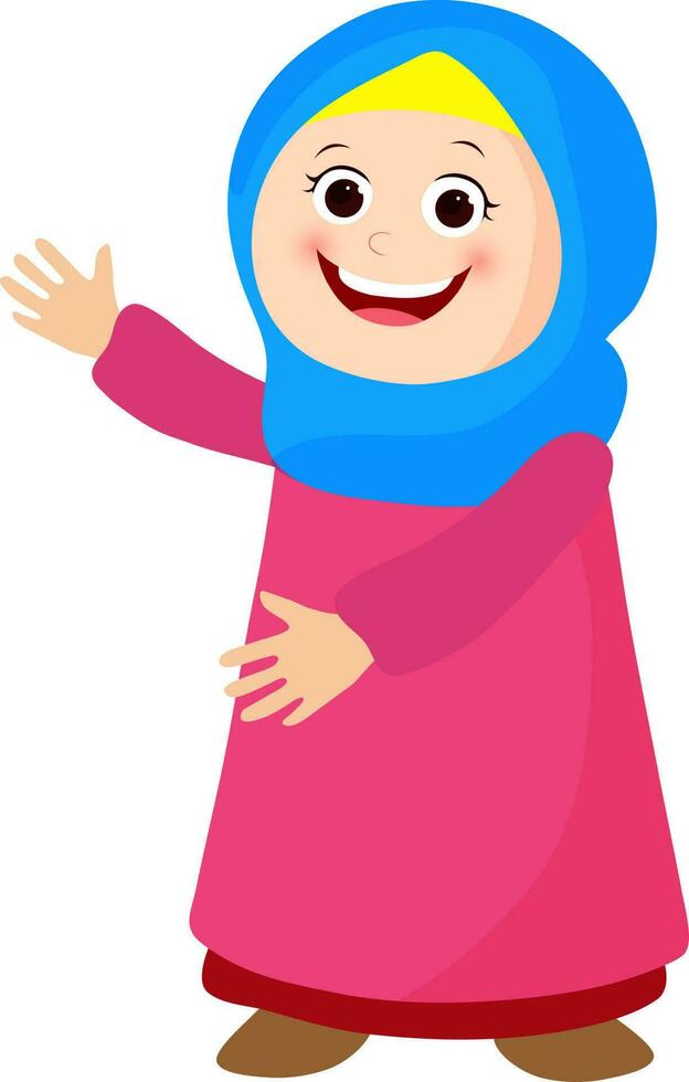 Jeune musulman femme personnage. vecteur