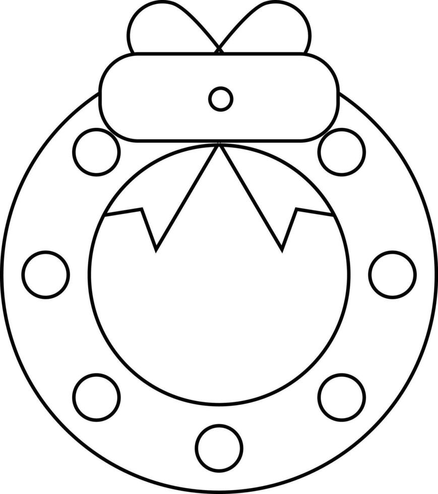 arc décoré couronne dans ligne art illustration. vecteur