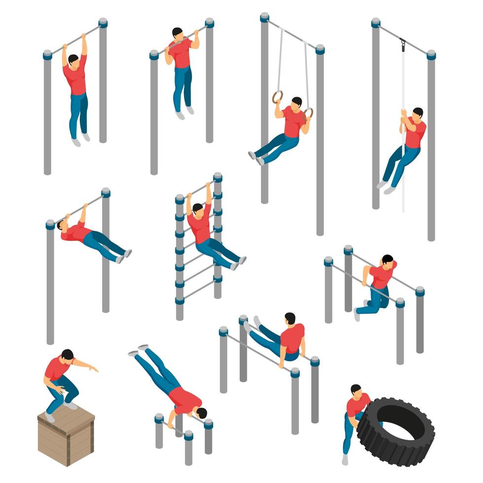 illustration vectorielle de collection d & # 39; icônes de gym d & # 39; entraînement vecteur