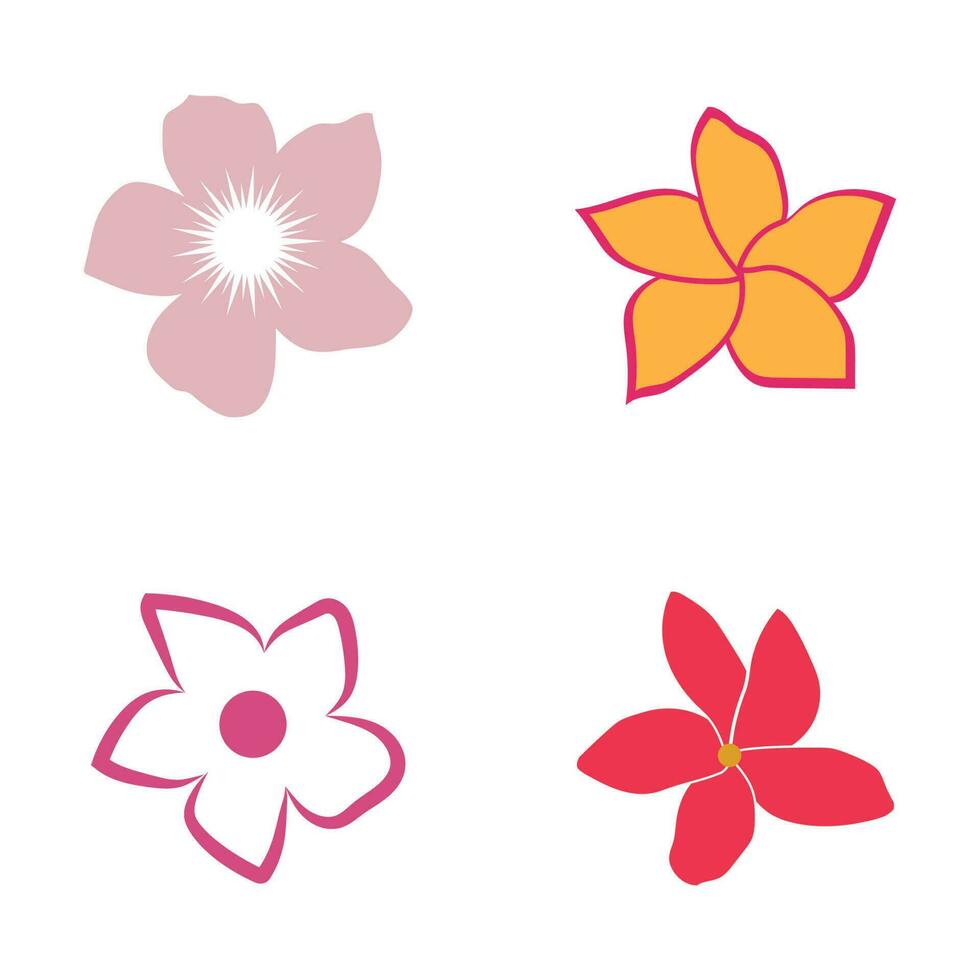 beauté plumeria icône fleurs design illustration symbole vecteur