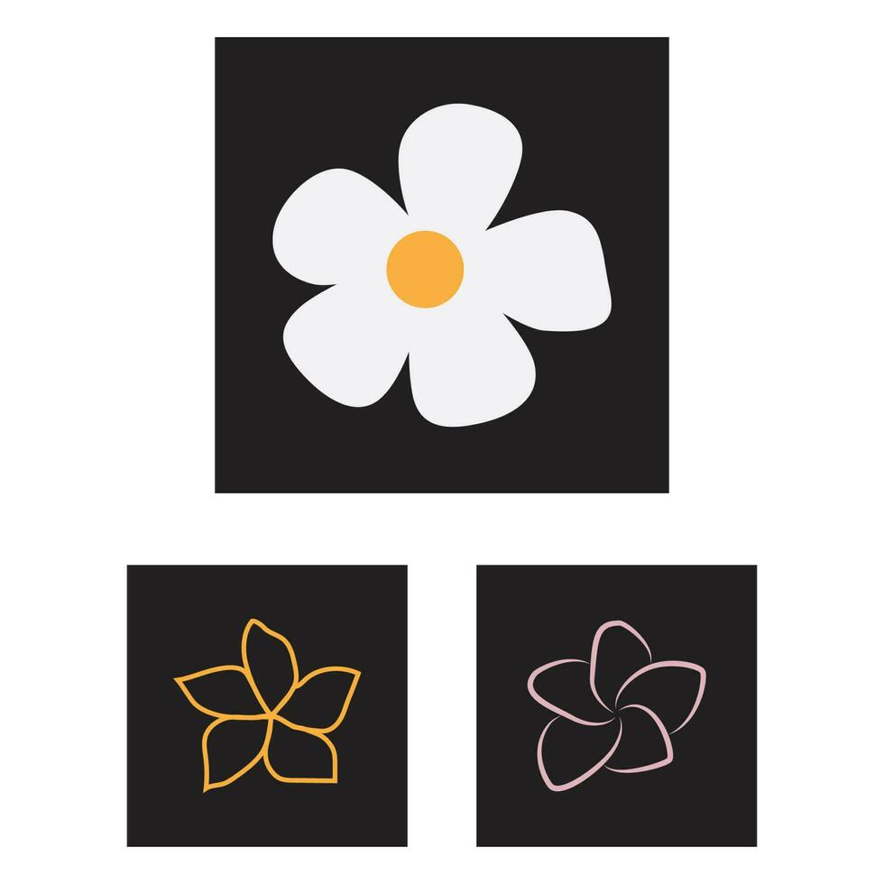 beauté plumeria icône fleurs design illustration symbole vecteur