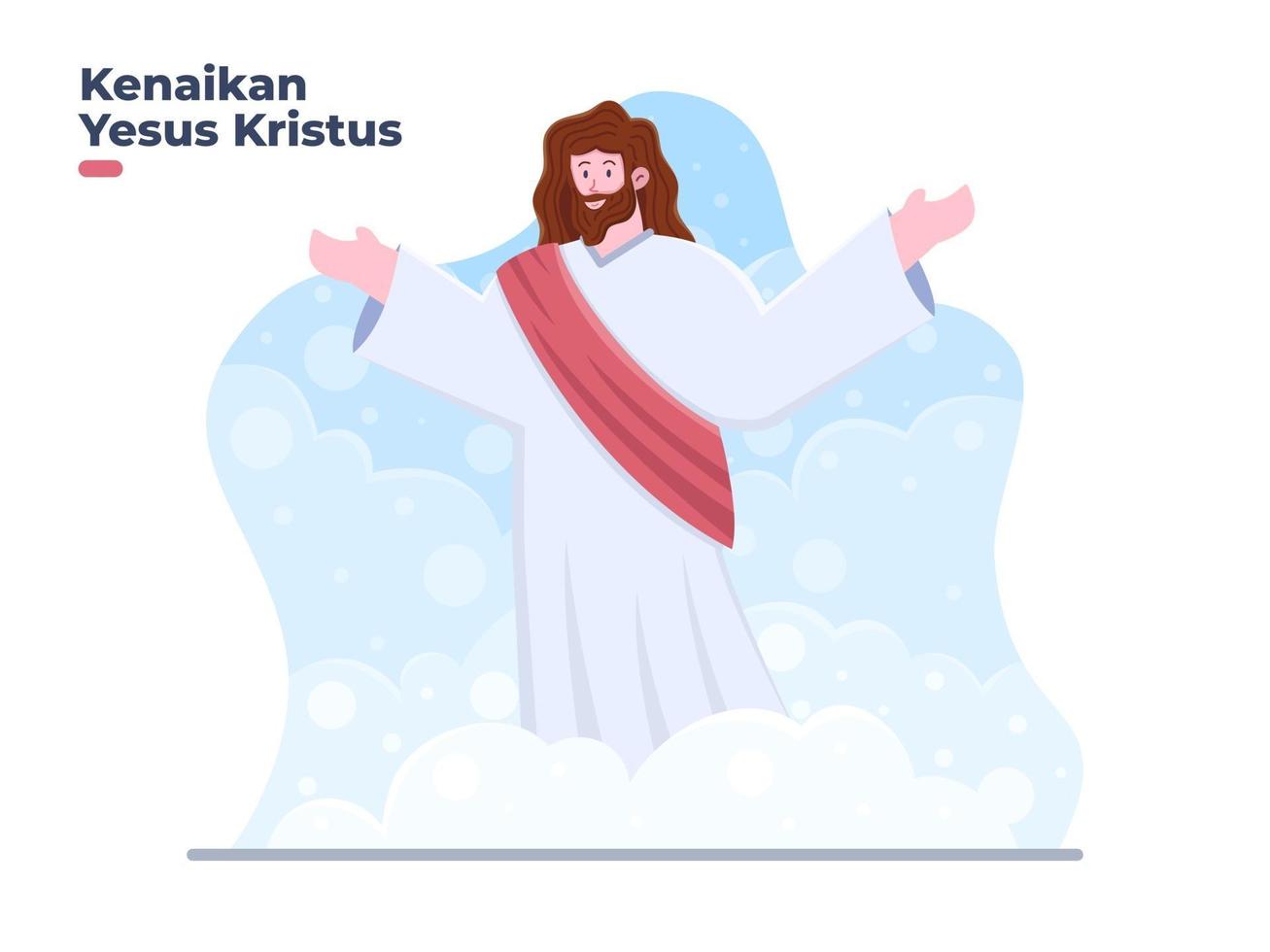conception de dessin animé de résurrection. traduction célébrer le jour de l'ascension de jésus chist. vecteur