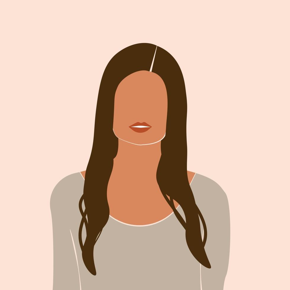 portrait minimal abstrait de portraits de femme filles vecteur