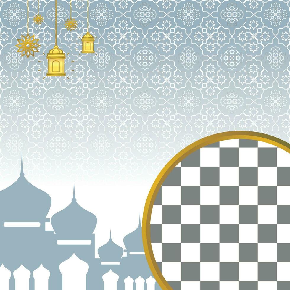 islamique vente affiche modèle avec gratuit espace pour texte et photo. avec mandala ornements, mandalas et mosquées. conception pour bannière, social médias et la toile. vecteur illustration