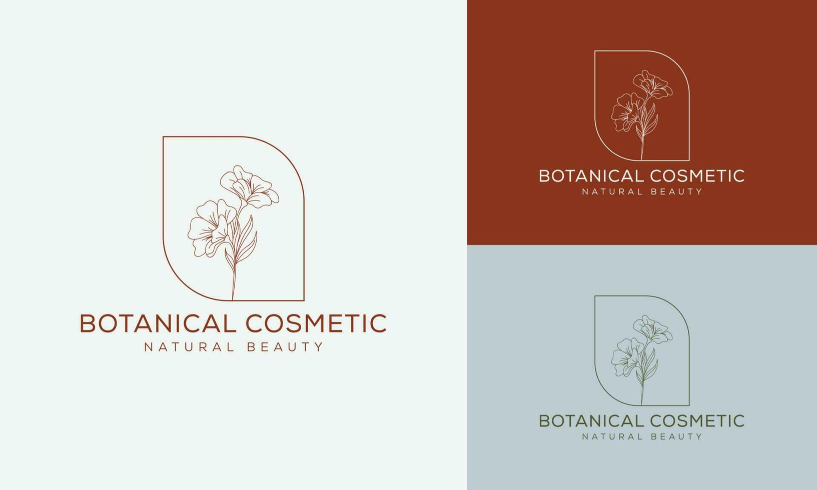 logo dessiné à la main d'élément floral botanique avec fleur et feuilles sauvages. logo pour spa et salon de beauté, boutique, magasin bio, mariage, designer floral, intérieur, photographie, cosmétique. vecteur