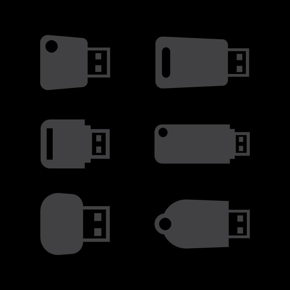 icône du logo de stockage de câble usb vecteur