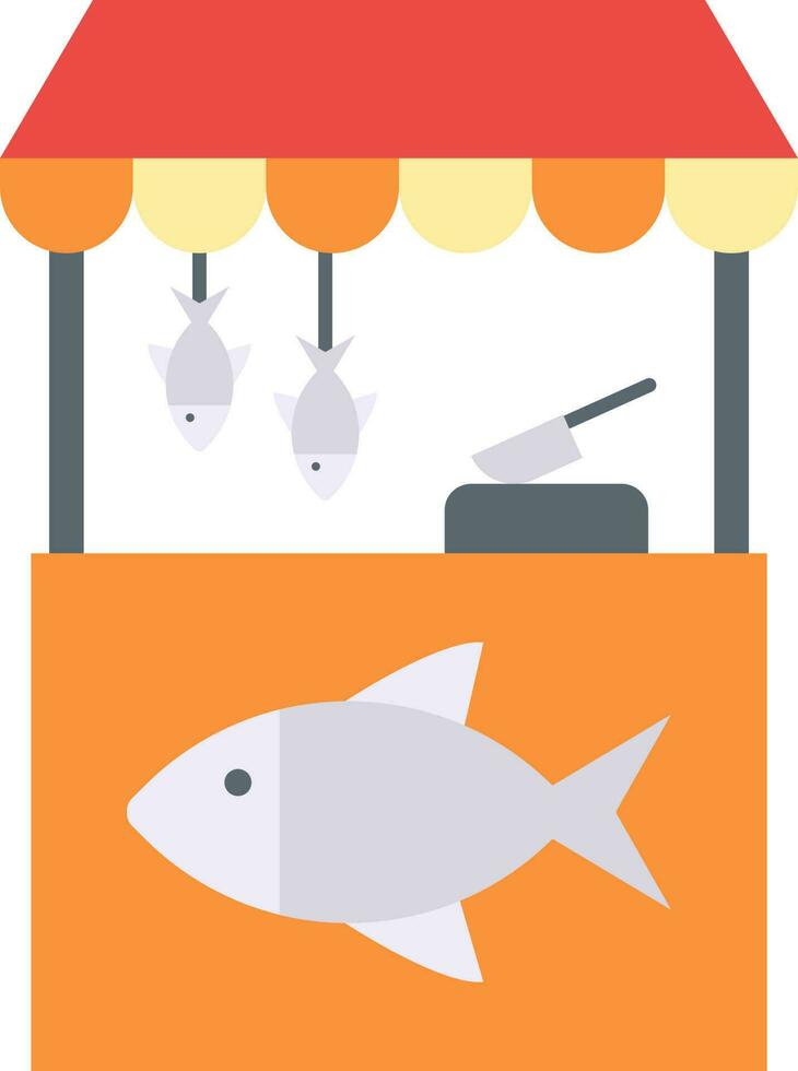 poisson marché icône vecteur image.
