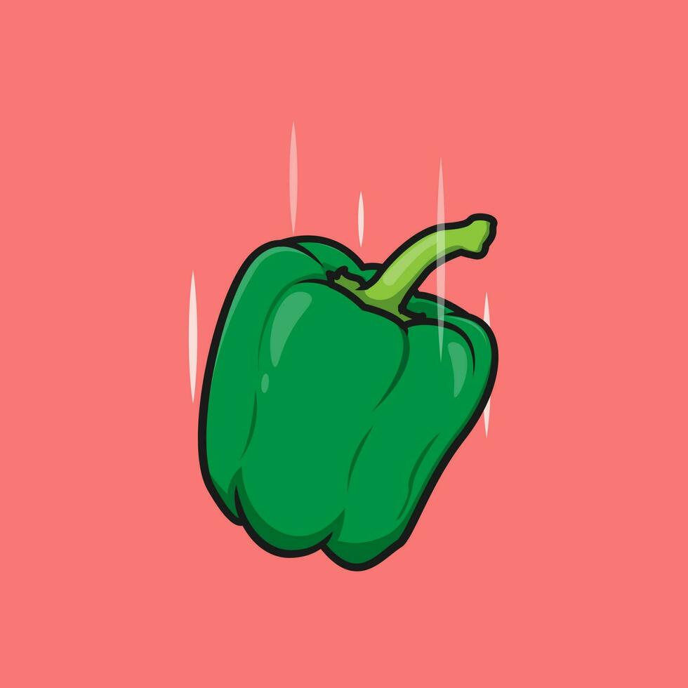 vert poivrons paprika vecteur illustration