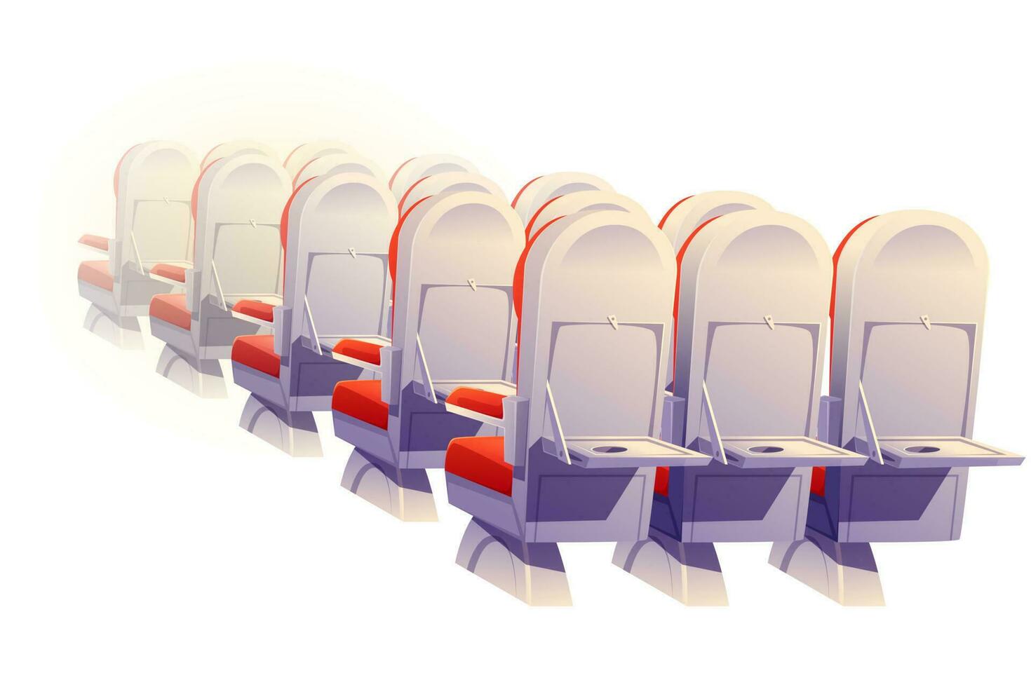 avion des places arrière voir, économie classe chaises vecteur