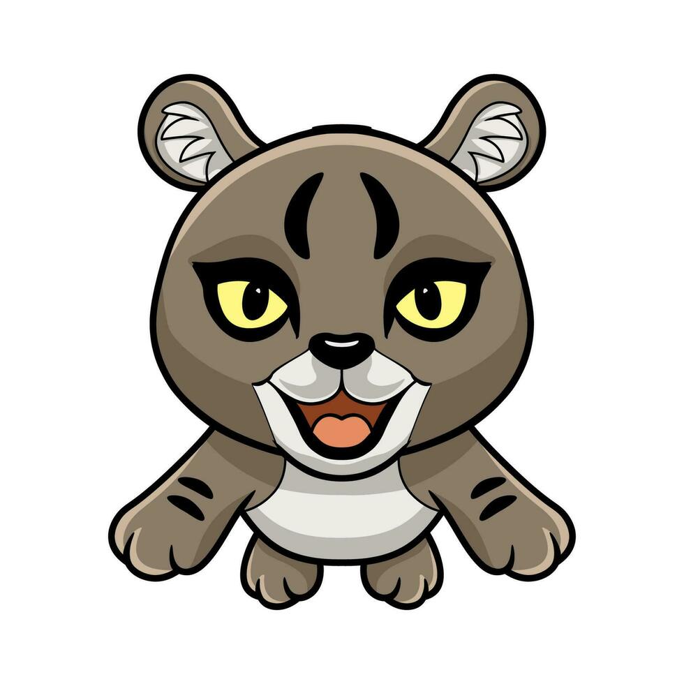 mignonne peu jungle chat dessin animé vecteur