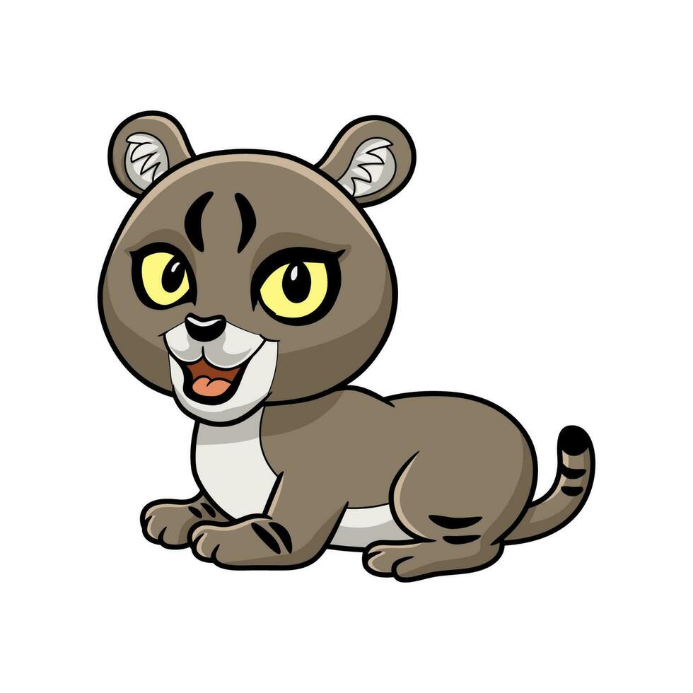 mignonne peu jungle chat dessin animé vecteur