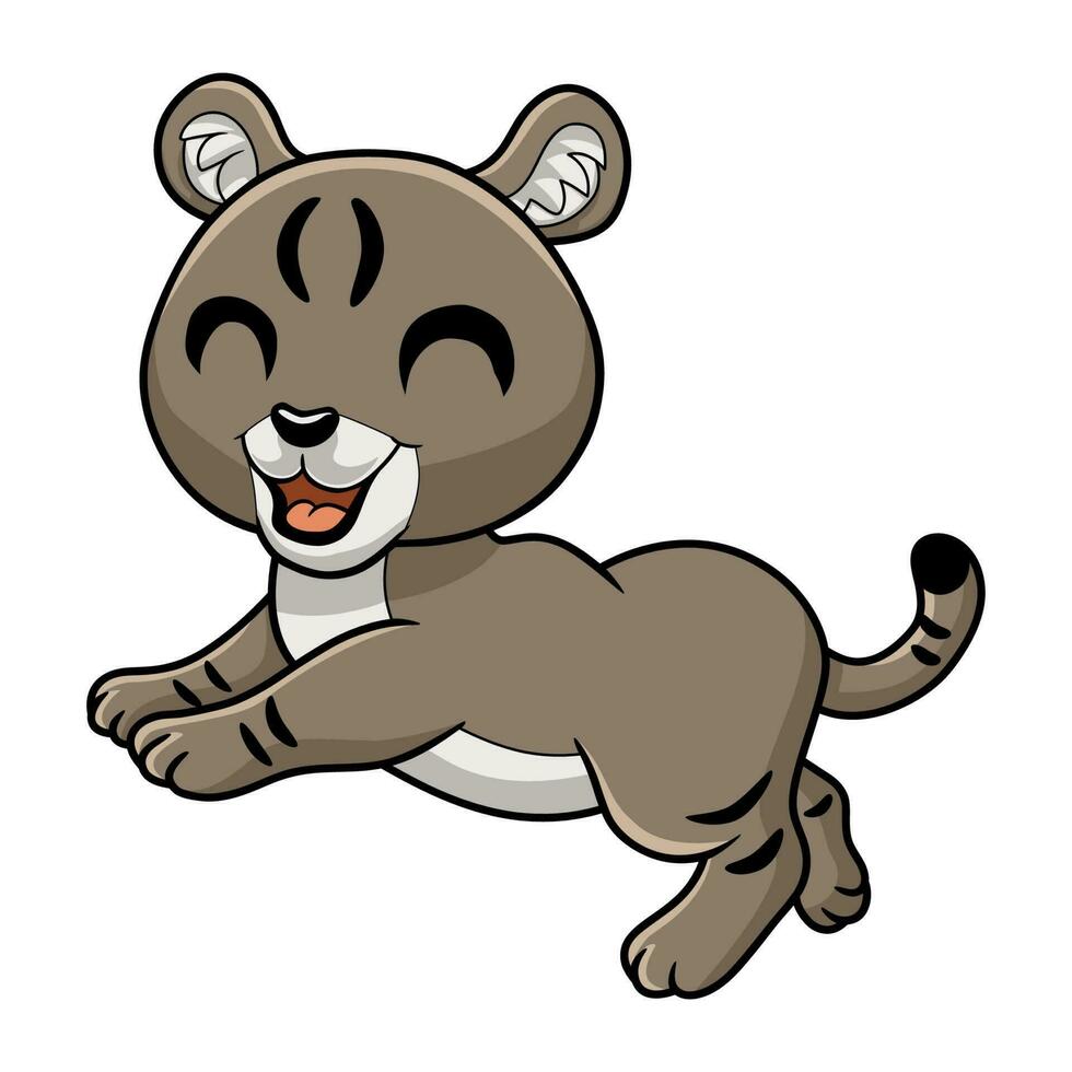 mignonne peu jungle chat dessin animé vecteur