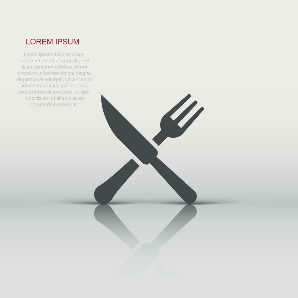 fourchette et couteau restaurant icône dans plat style. dîner équipement vecteur illustration sur blanc isolé Contexte. restaurant affaires concept.
