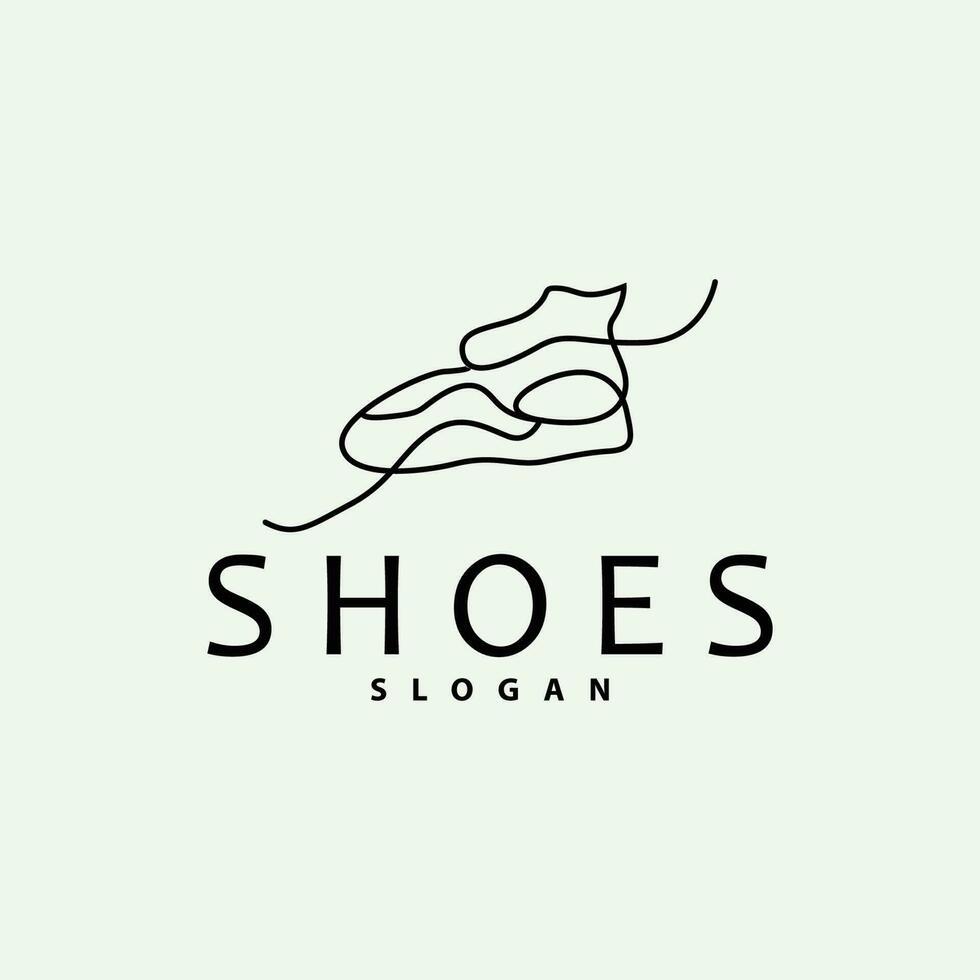 des chaussures logo, des chaussures conception Facile minimaliste ligne style, mode marque vecteur, icône illustration vecteur