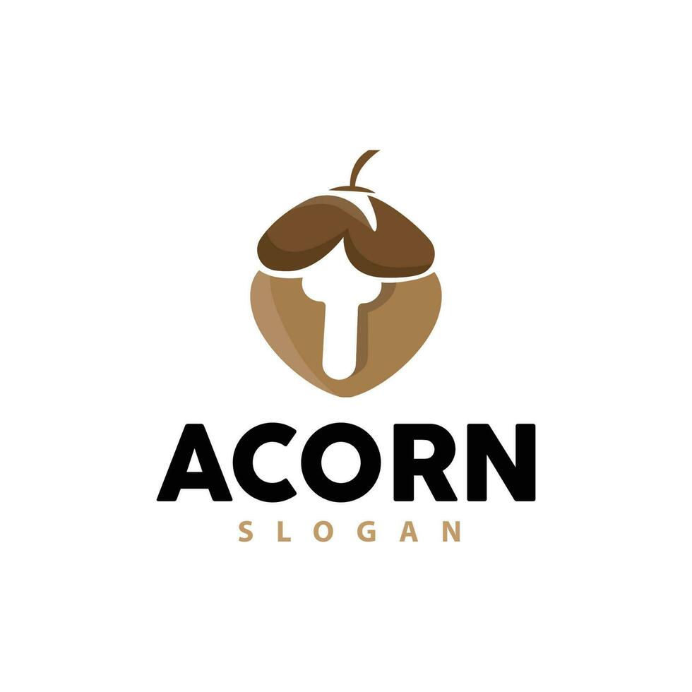 acron logo, prime conception Facile ancien rétro style, vecteur chêne des noisettes glands, icône symbole illustration modèle