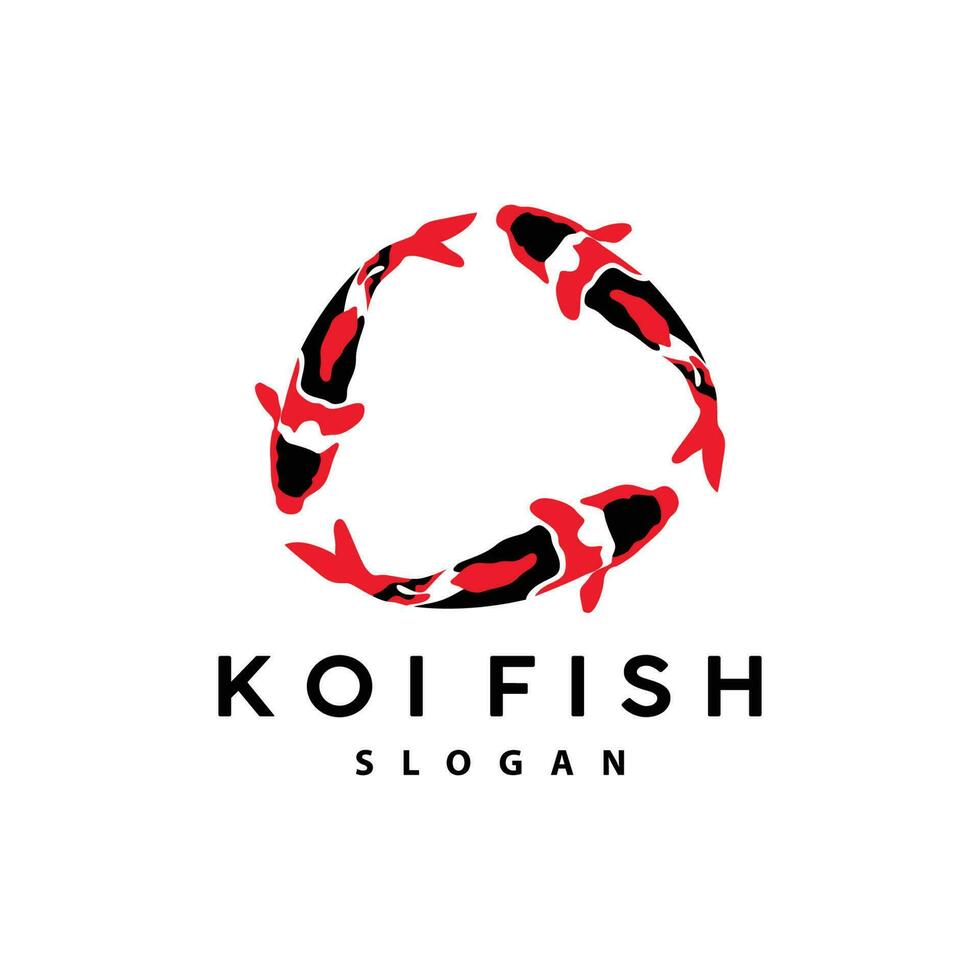 création de logo de poisson koi, vecteur de poisson d'ornement, produit de marque d'illustration d'ornement d'aquarium