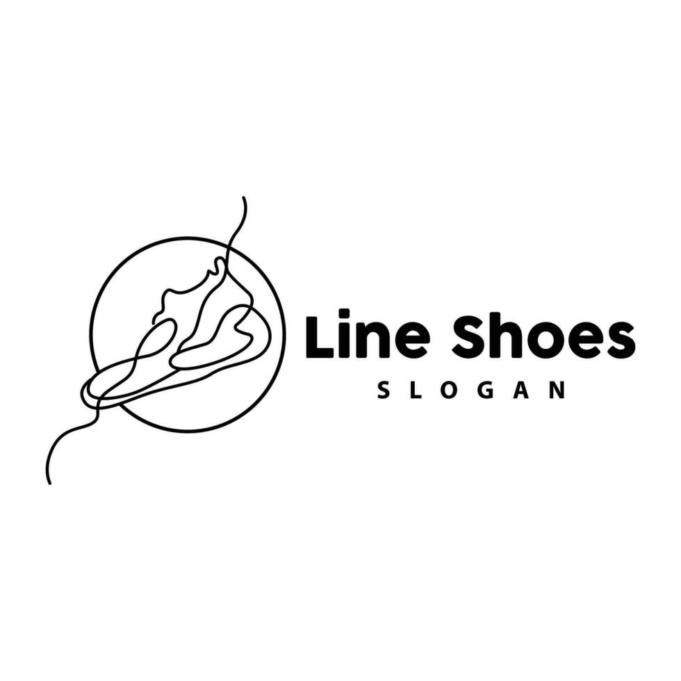 des chaussures logo, des chaussures conception Facile minimaliste ligne style, mode marque vecteur, icône illustration vecteur
