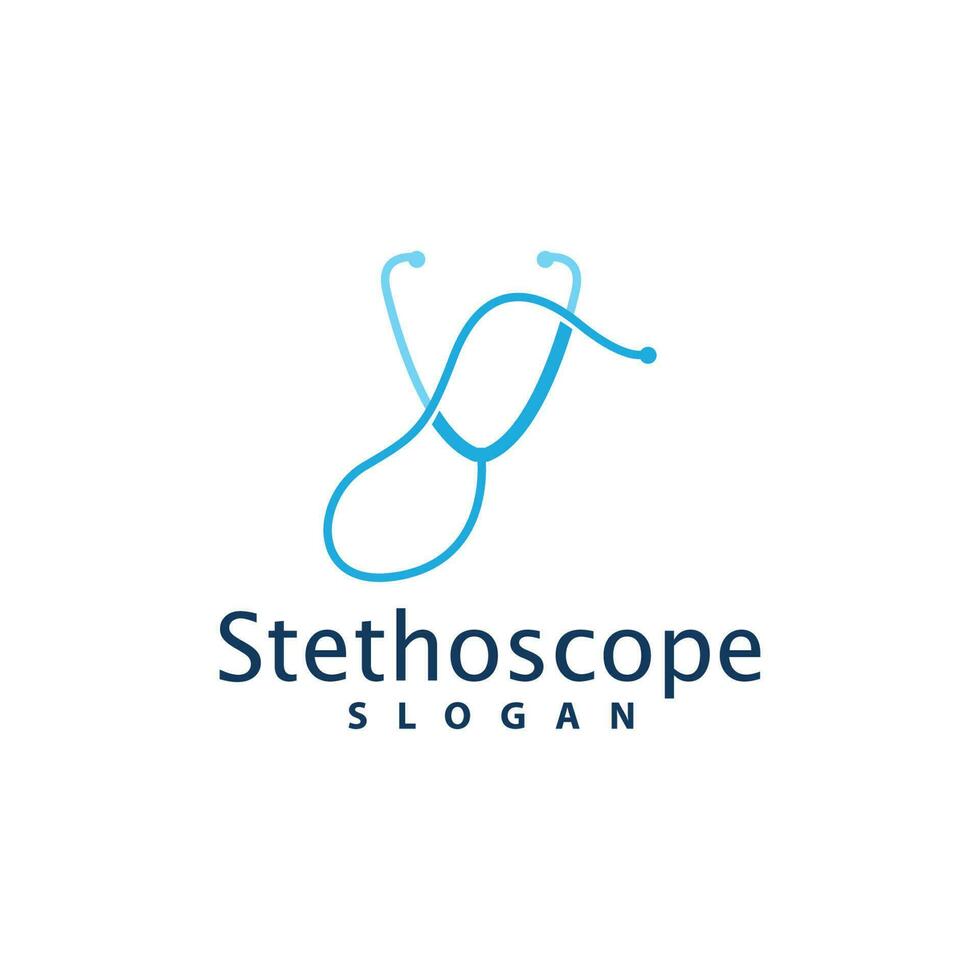 santé logo, médecin stéthoscope vecteur, santé se soucier ligne conception, icône silhouette illustration vecteur