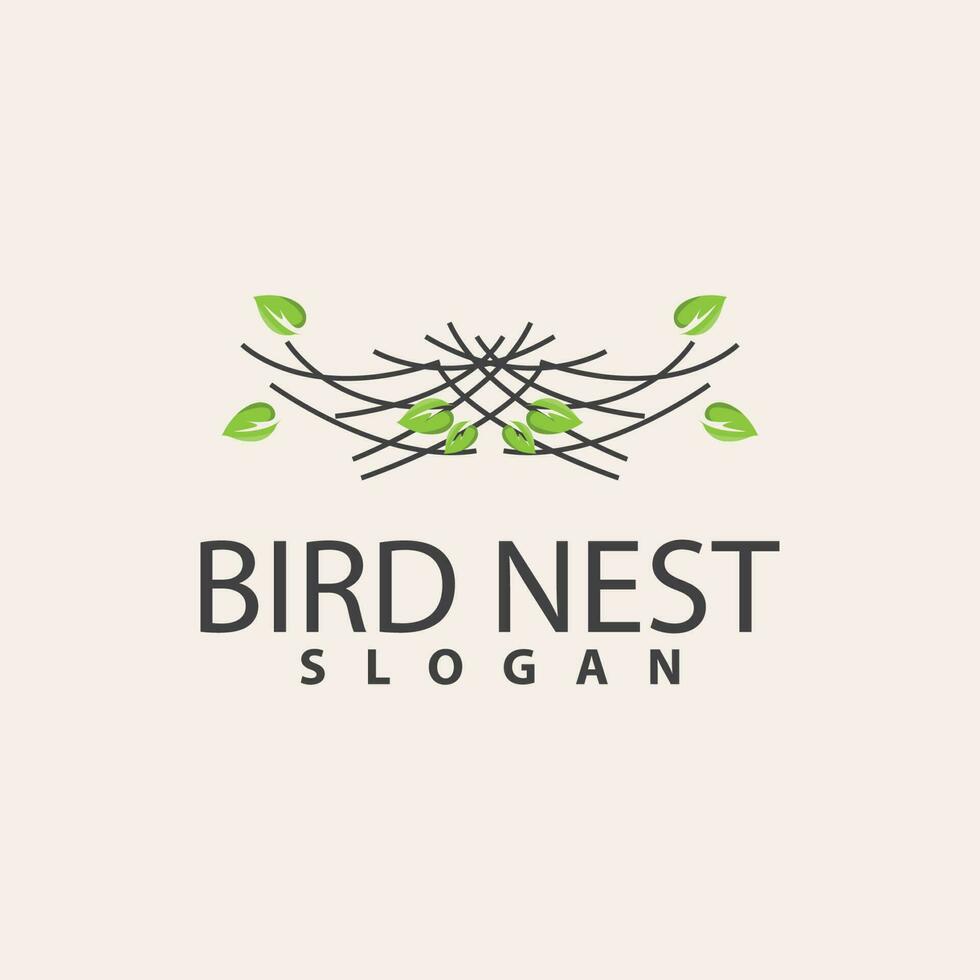 oiseau nid logo, oiseau maison abri vecteur, moderne ligne conception minimaliste style, symbole modèle icône vecteur