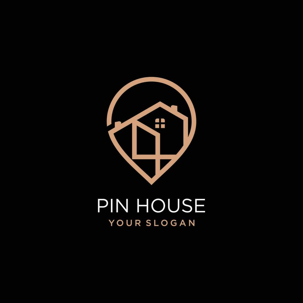 maison logo vecteur conception illustration avec moderne épingle concept