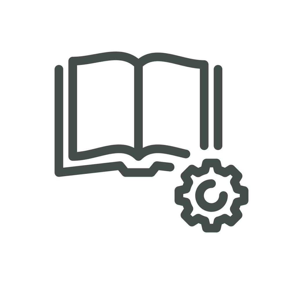 livre en relation icône contour et linéaire vecteur. vecteur