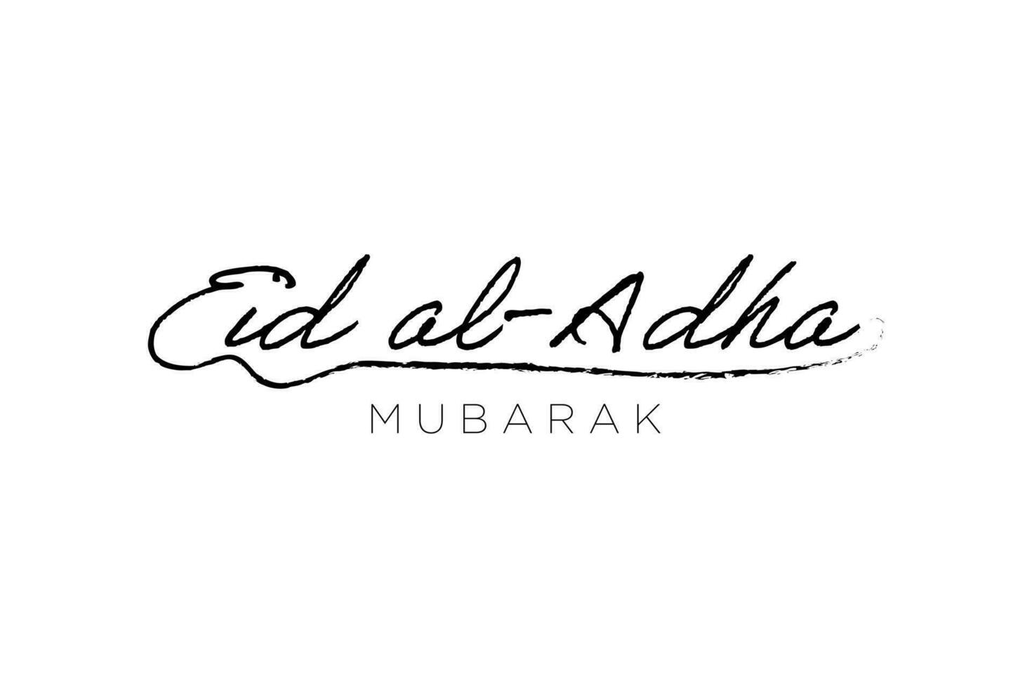 élégant eid al-adha mubarak calligraphique accident vasculaire cérébral gratuit main caractères isolé sur blanc Contexte. vecteur illustration. eps dix.