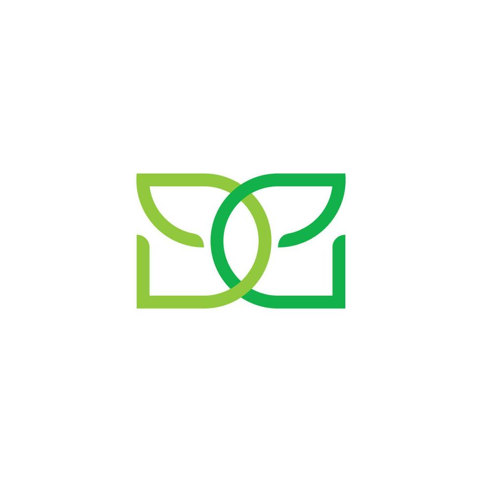 lettre de feuille Naturel coloré géométrique logo vecteur