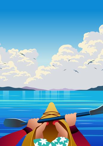 Kayak First Person Voir Vector Illustration